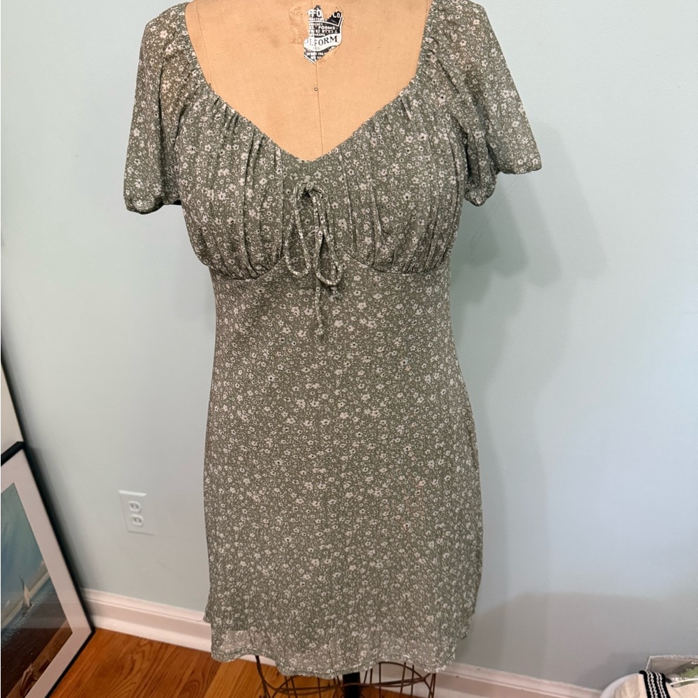 No Boundaries Olive Floral Mini Dress